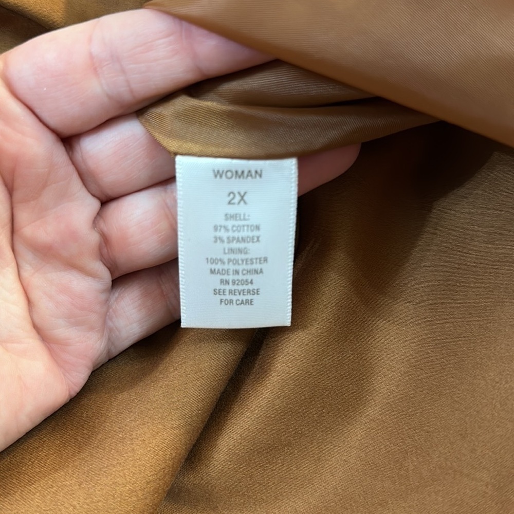 Dress barn Camel Color Utility Style Blazer Jacket size 2X - Picture 6 of 7